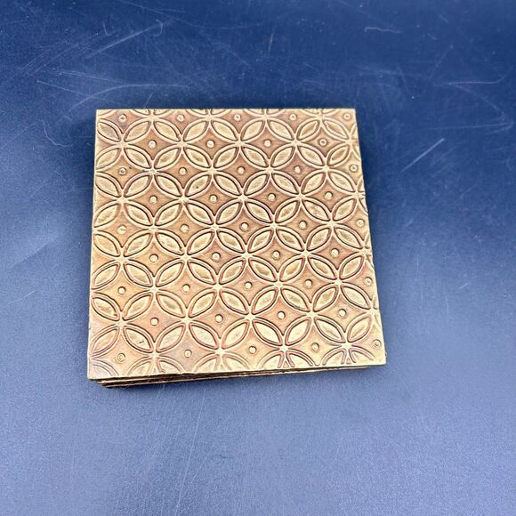 Pressed Copper Vintage Coasters - Picture 4 of 7